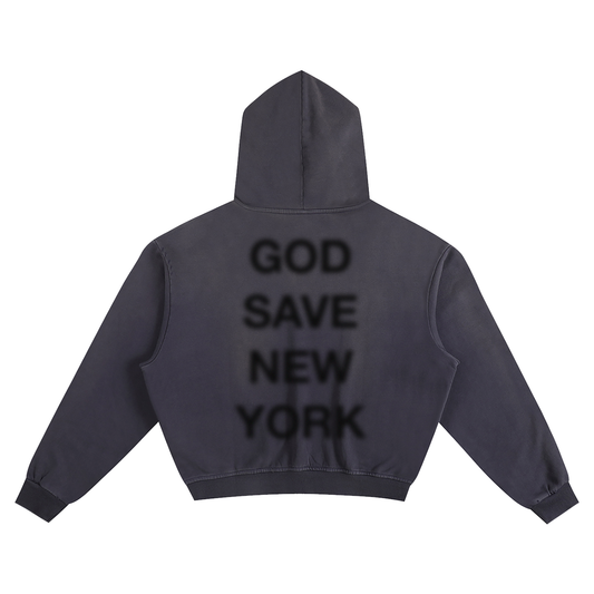 1000 The Messiah Hoodie - Heavyweight Cotton Cropped Boxy Hoodie Sunfaded