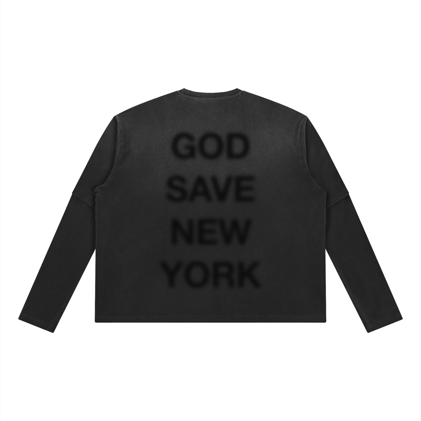 0005 Self Titled Tee - Black - Vintage Wash Distressed Layered T-Shirt - Black