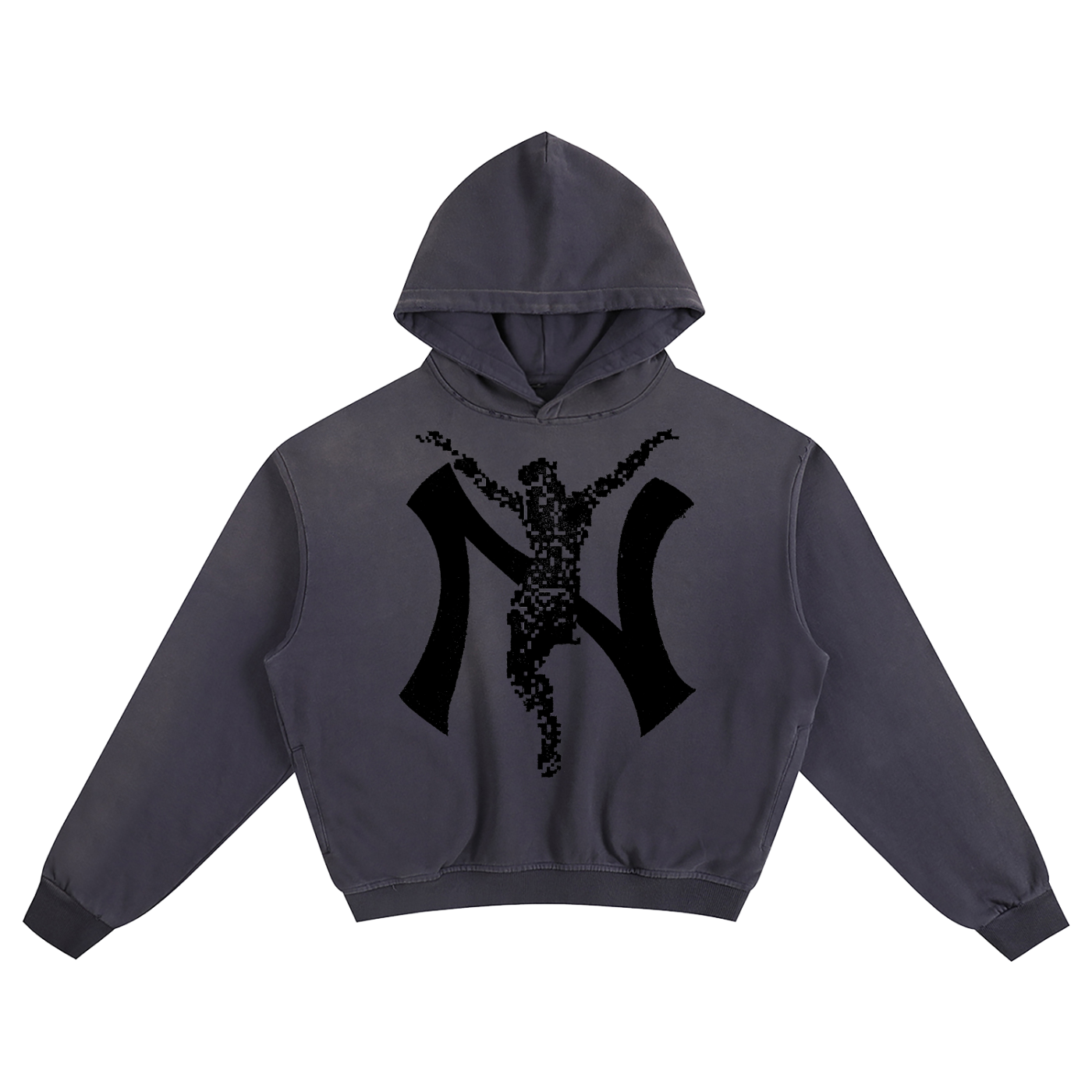 1000 The Messiah Hoodie - Heavyweight Cotton Cropped Boxy Hoodie Sunfaded