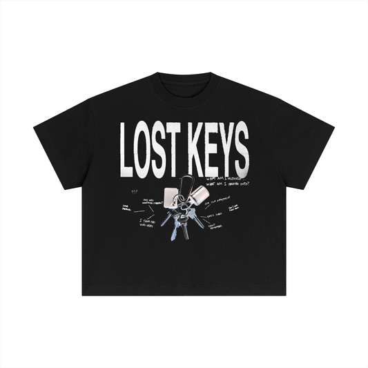0004 Lost Keys Tee - Black - Heavyweight Cotton Boxy T-Shirt